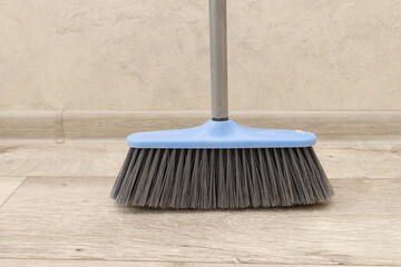 Blue new Cleaning plastic mop on floor