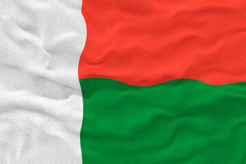 National flag of Madagascar. Background  with flag  of Madagascar.