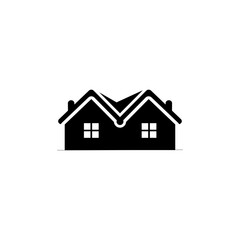 Multiple home holding abstract hand. Property team vector icon.