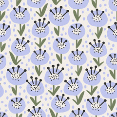 Sewing fabric with Hand drawn floral seamless pattern - CottonBee