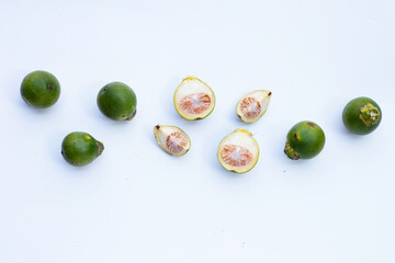 Betel nut or Areca nut on white background