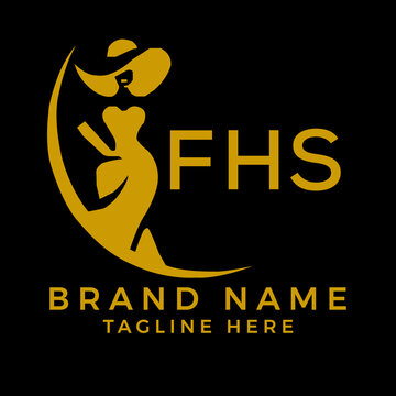 FHS fashion logo. FHS  Beauty fashion house. modeling dress jewelry. FHS fashion technology  Monogram logo design for entrepreneur and best business icon. 
