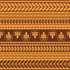 Floral seamless pattern in ancient greek style