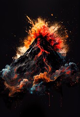 Eruption. Colorful abstract illustration. Generative art