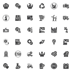 Ecology and environment vector icons set