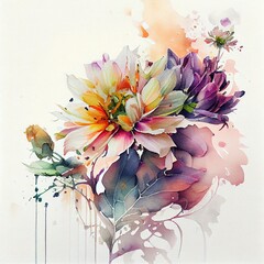 Beautiful flowers. Generative art	