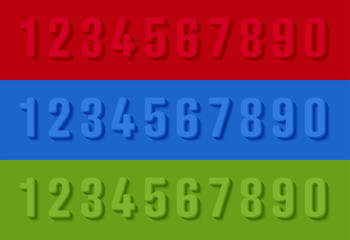Numbers colourful set in volume 3d style. Vector elements illustration template for web design or greeting card