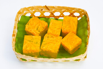 Sweet egg floss jelly. Thai dessert