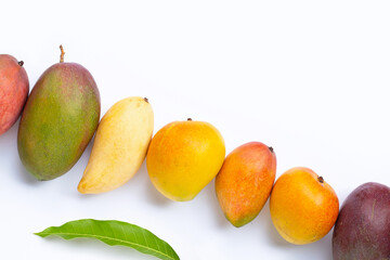 Tropical fruit, Mango  on white background.