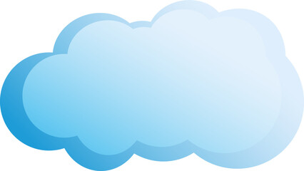 colored cloud in gradient fill on a white background, vector