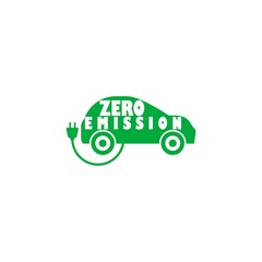 Zero emission icon. Electric car logo icon isolated on white background