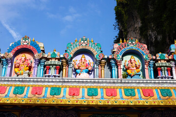 Colorful of Hindu temple in Batu Caves in Gombak, Selangor, Malaysia.