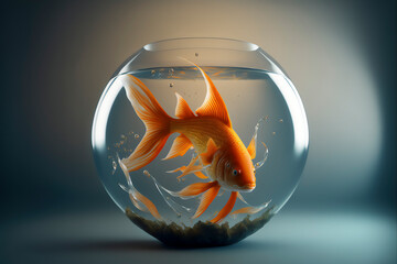 Fototapeta na wymiar goldfish in a glass