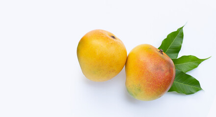 Tropical fruit, Mango  on white background.