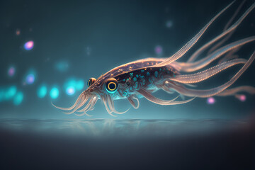 An extremely sharp and detailed portrait of squid macro. Generative AI. Detailed squid. The best picture of a squid.