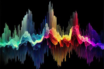 Colorful sound wave reflection Generative AI