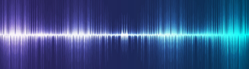 Panorama Blue Light Ultra Sonic sound wave background,design,Free Space For text in put,Vector illustration.