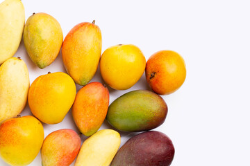 Tropical fruit, Mango  on white background.
