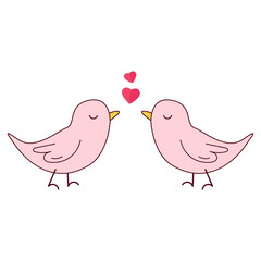 Birds Valentines Illustration