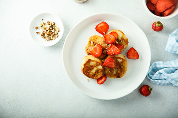 French toast with fresh strawberry