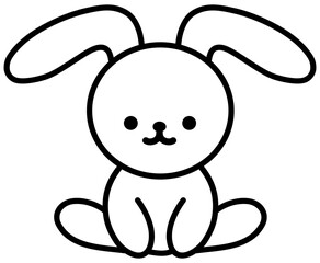 rabbit bunny cartoon outline icon	
