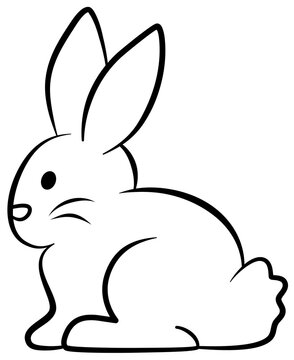 rabbit bunny cartoon outline line art