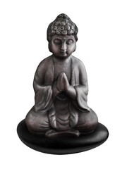 Buddha und schwarzer Stein   Hintergrund transparent PNG cut out