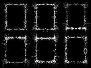 Modern abstract ethnic ornament. Mystical frame set. Magic border. Vector.