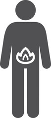 Body human with metabolic circulation icon, digestion icon black vector