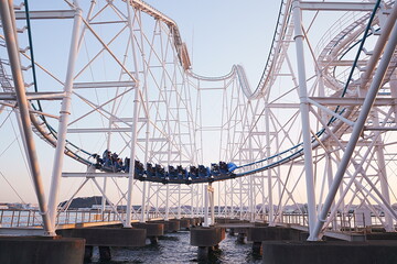 roller coaster in the park