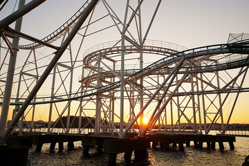 roller coaster in the park