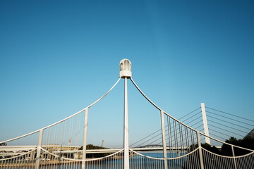 Fototapeta premium suspension bridge over sky