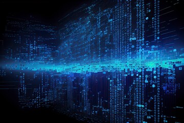 Fototapeta premium Creative blue futuristic matrix electronic background 