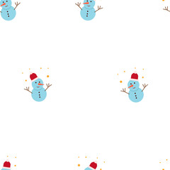 seamless New Year's pattern with a snowman