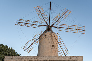 Fototapeta na wymiar Windmill on the Gozo island in Europe. 