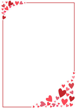 frame with hearts in vertical format to celebrate Valentine's Day