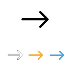 Obraz premium Black arrow icon. The arrow icon shows the direction. Vector arrow icon. Illustration of the arrow. Logo arrows icon. Arrows icons isolated. Arrows icons for web. Arrows icons eps10