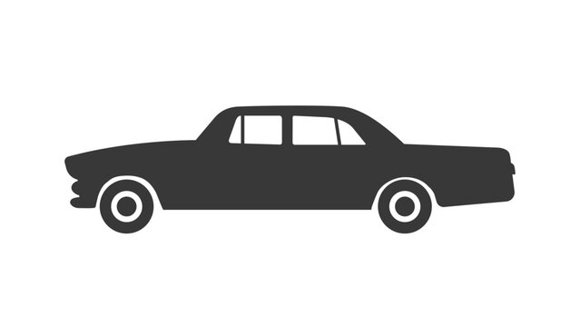 Retro car silhouette, side view