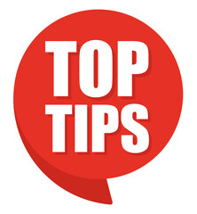 Top tips comic speech bubble in pop art style. Comic speech. Dialog window. Yellow banner for sale.