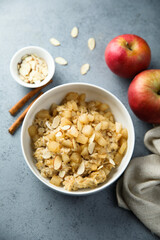 Homemade oatmeal porridge with apples