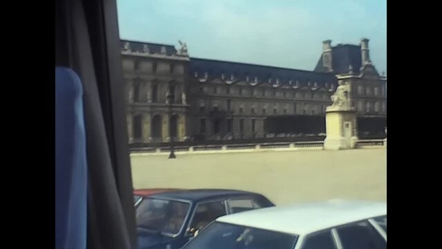 view of the louvre museum in the 70s