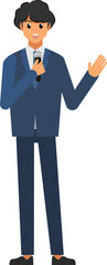 cartoon business man wear suit ,png