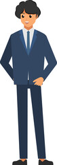 cartoon business man wear suit ,png