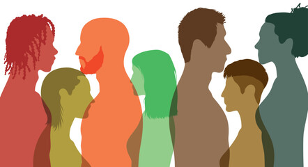People who are diverse and advocate racial equality. Diverse profile groups. Societies with multiculturalism. The power of friendship.