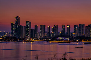 Nightscape of Sejong City, South Korea