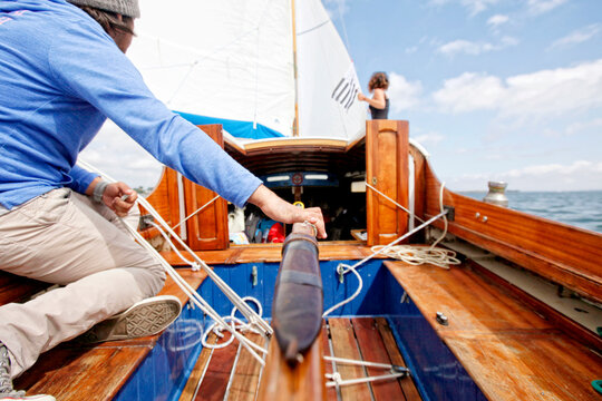 Onboard the Belouga &acirc;&euro;&oelig;Gwenva&acirc;&euro; during the &acirc;&euro;&oelig; Semaine du Golfe du Morbihan&acirc;&euro;.