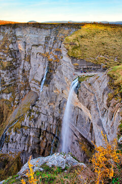 Nervion River rushing over Alava before moving to neighboring Bizkaia. View the Salto del Nervion. Pa&Atilde;&shy;s Vasco. Alava.