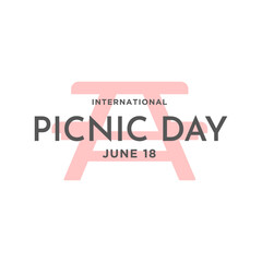 International Picnic Day. June 18. Holiday concept. Template for background, banner, card, poster with text inscription. Vector EPS10 illustration