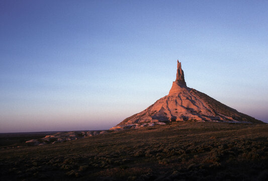 A mountain surrounded by prairies, Nebraska, USA.