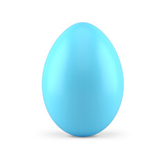 Blue glossy Easter egg 3d icon illustration. Minimalist chicken nourishment product